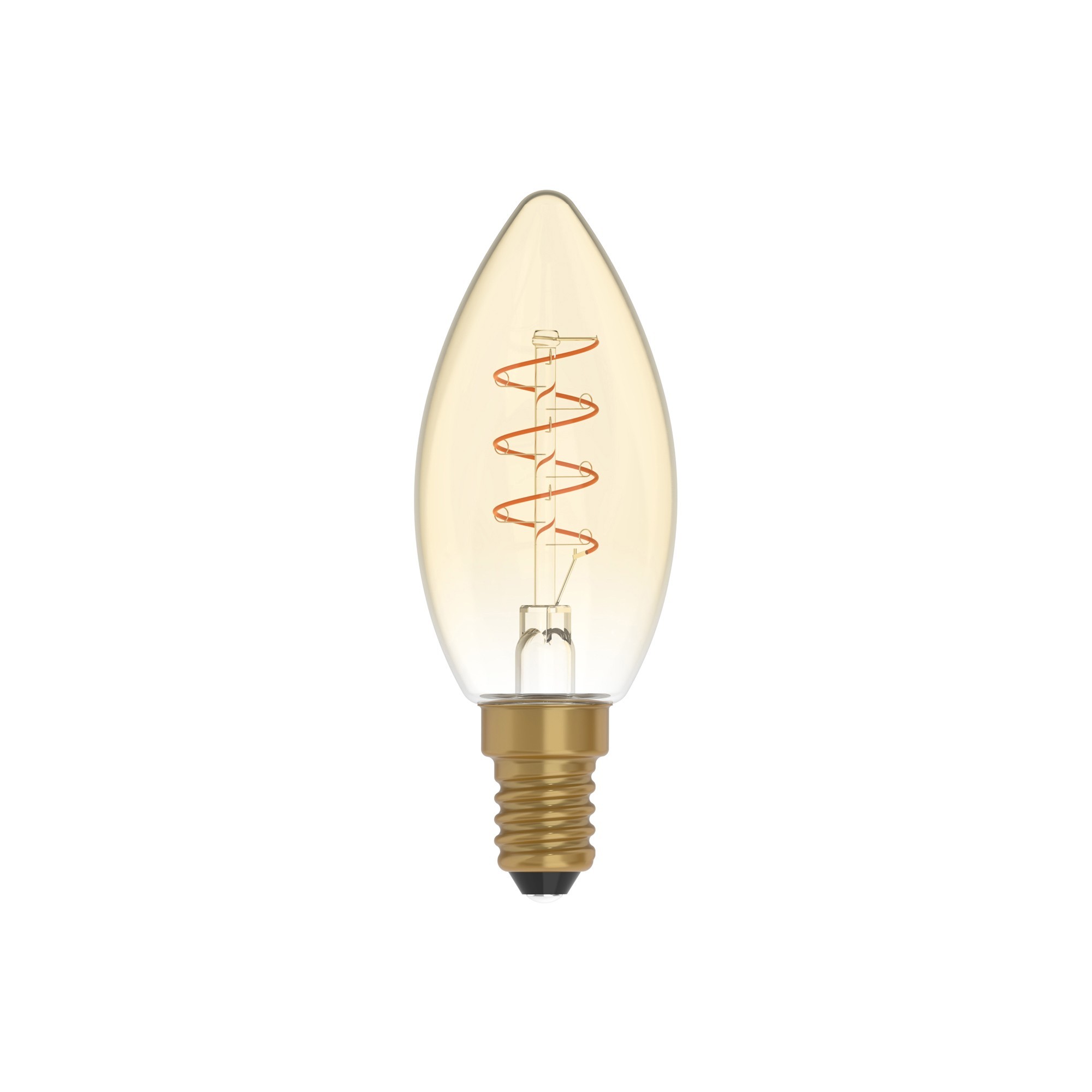 C01 - LED Light Bulb C35, E14, 2,5W, 1800K, 136Lm, with extra slim spiral filament, golden glass