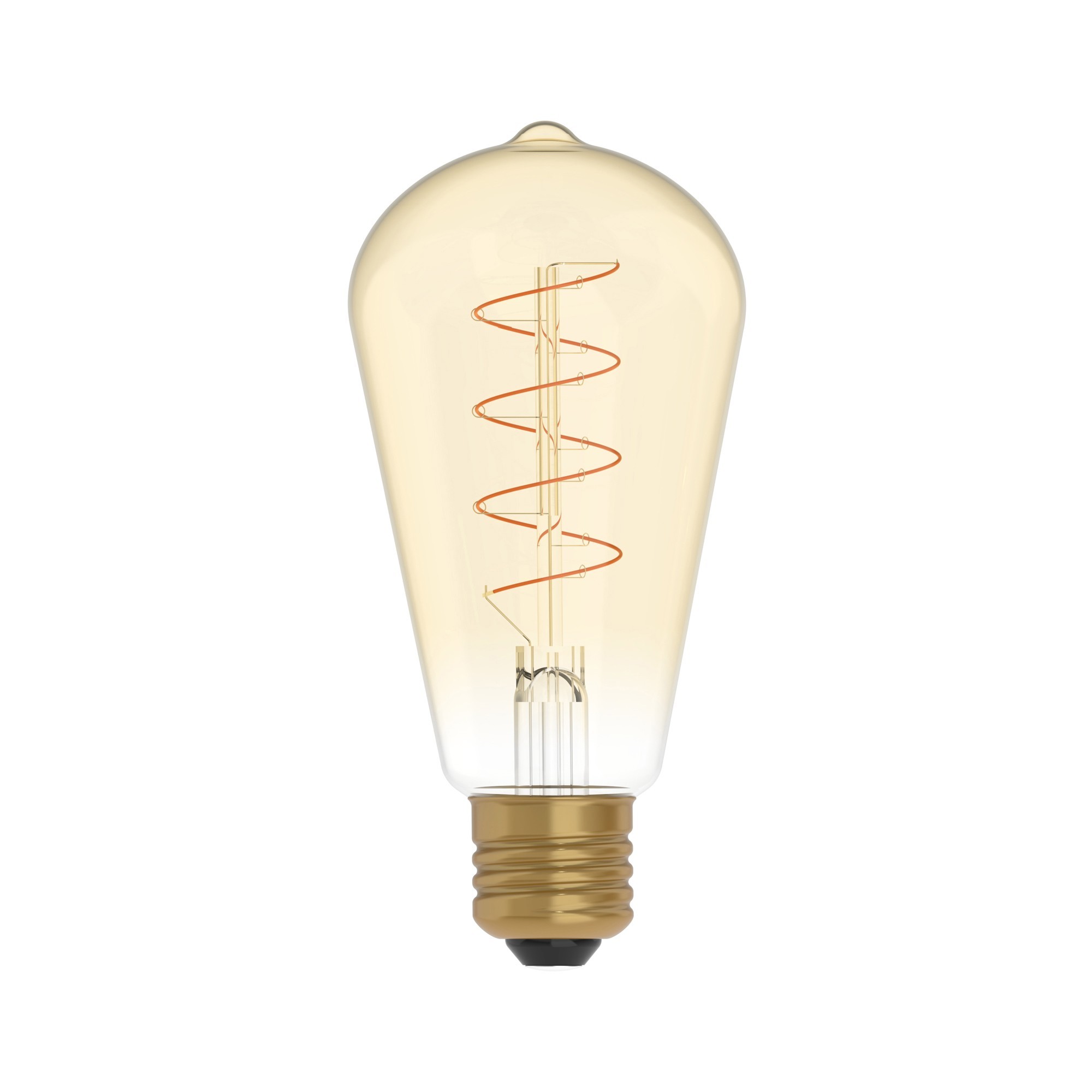 C04 - LED Light Bulb ST64, E27, 4W, 1800K, 250Lm, with extra slim spiral filament, golden glass