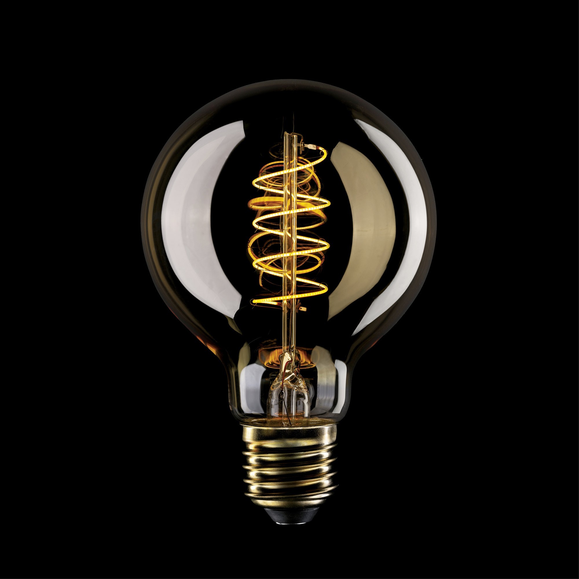 C05 - LED Light Bulb G80, E27, 4W, 1800K, 250Lm, with extra slim spiral filament, golden glass