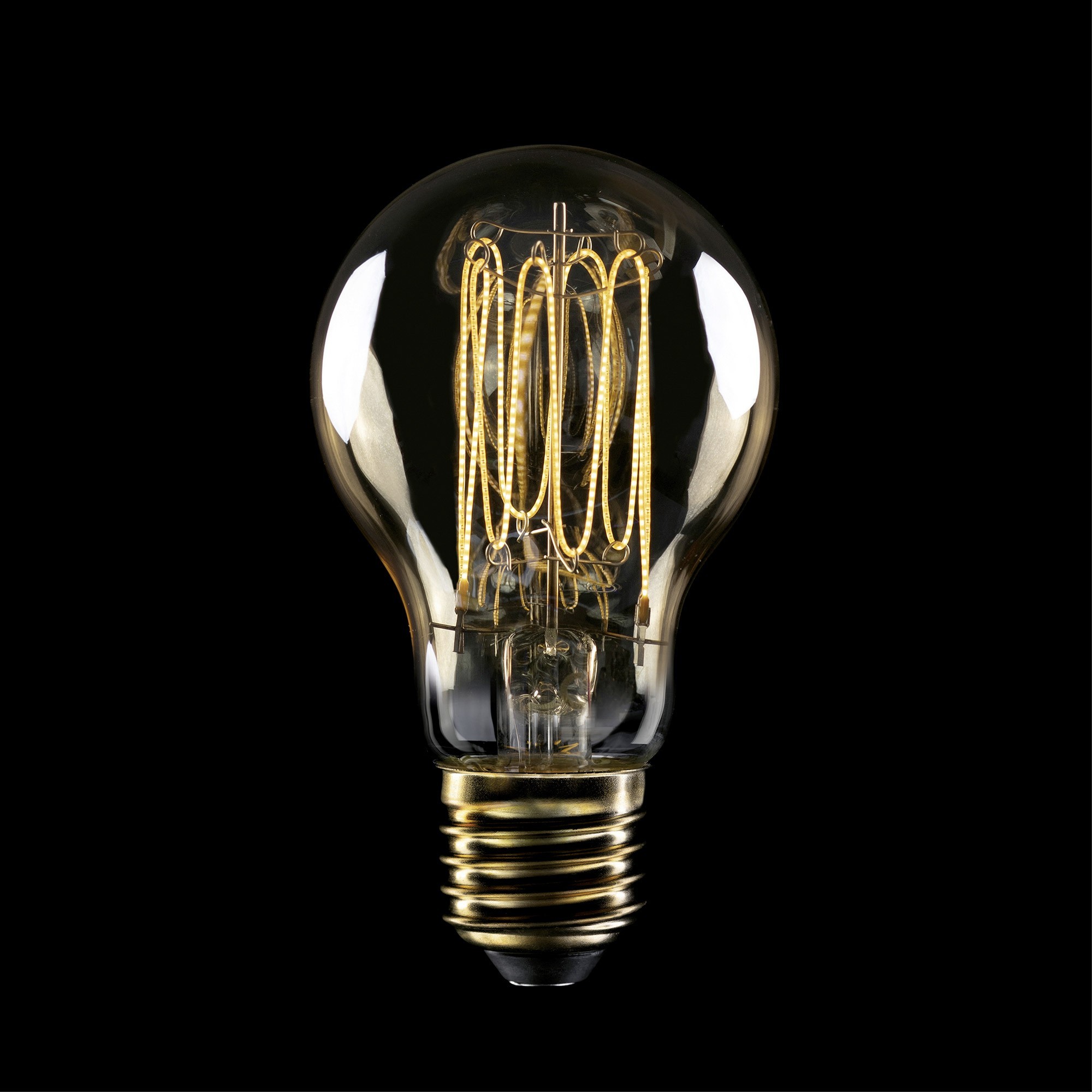 C53 - LED Light Bulb A60, E27, 7W, 2700K, 640Lm, with extra slim vertical filament, golden glass