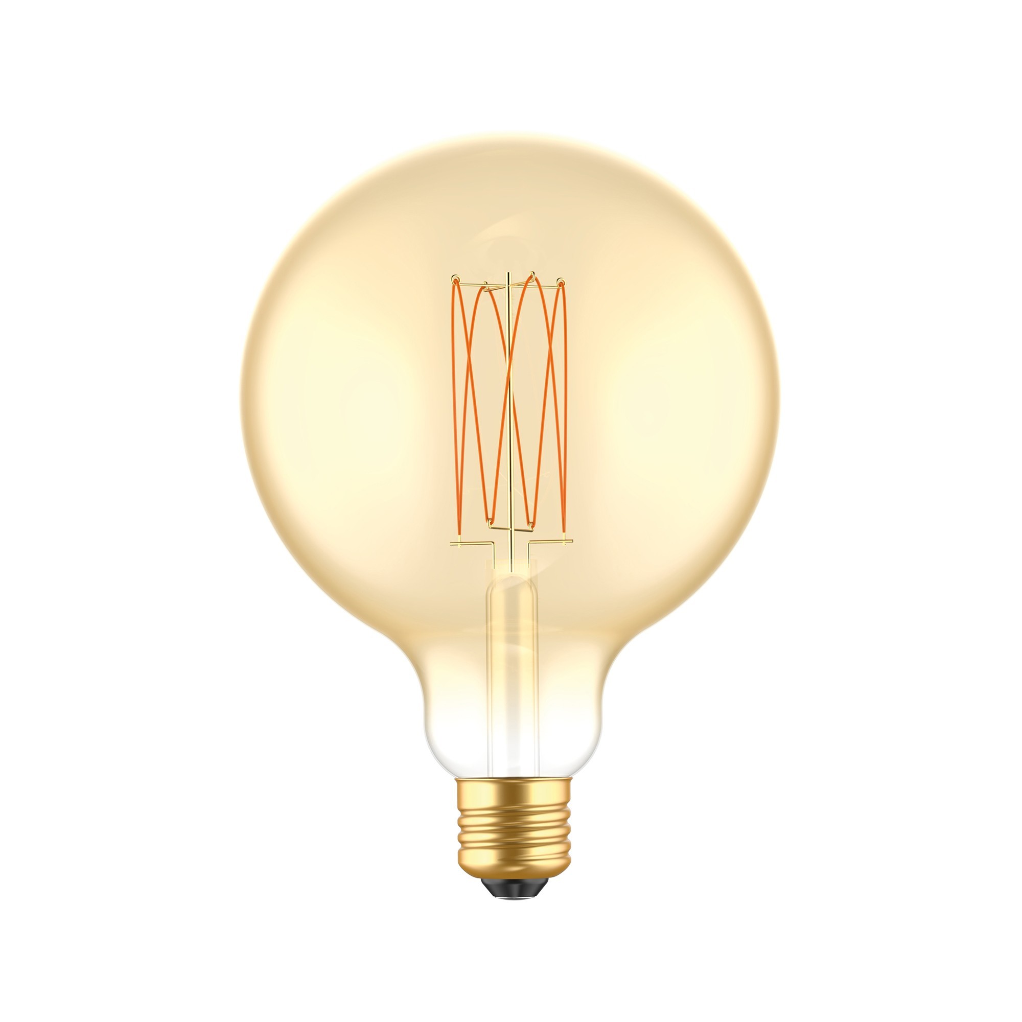 C56 - LED Light Bulb G125, E27, 7W, 2700K, 640Lm, with extra slim vertical filament, golden glass