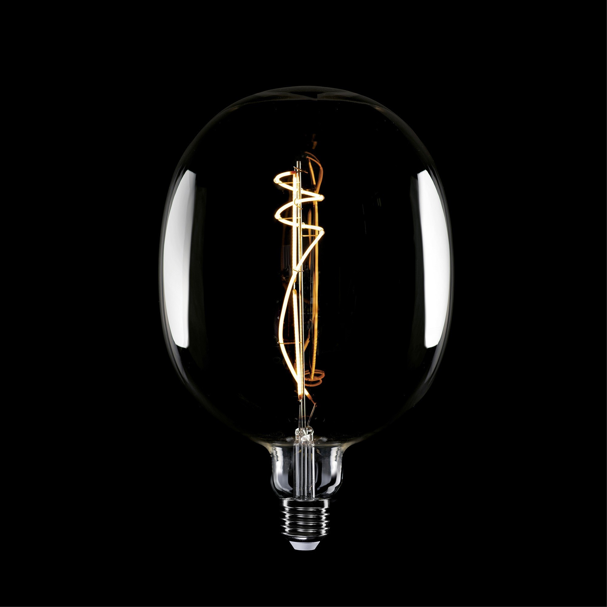 H07 - LED Light Bulb Oval shaped, E27, 10W, 1800K, 470Lm, smoky glass