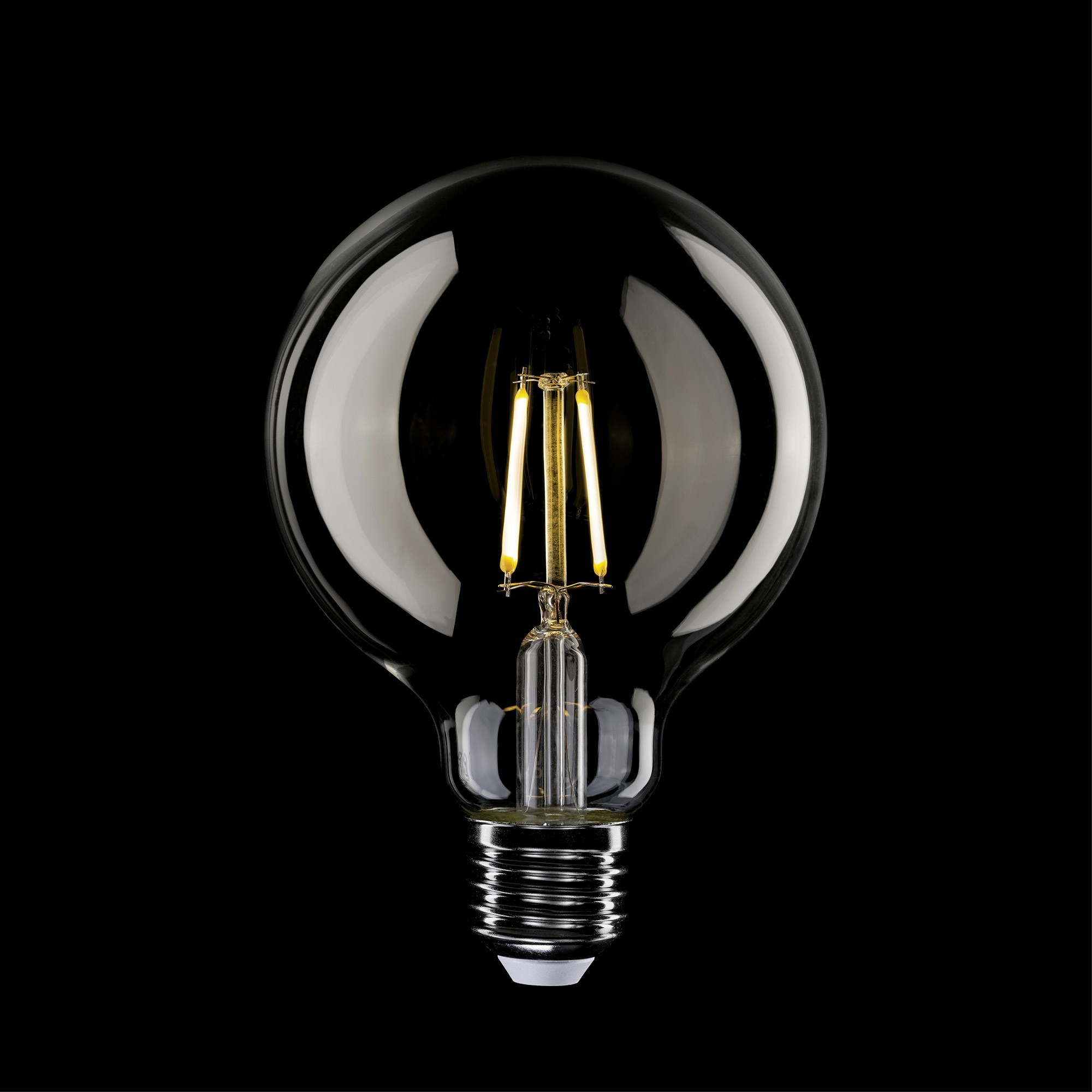 E04 - LED Light Bulb G95 E27, 4W, 2700K, 470Lm, clear glass