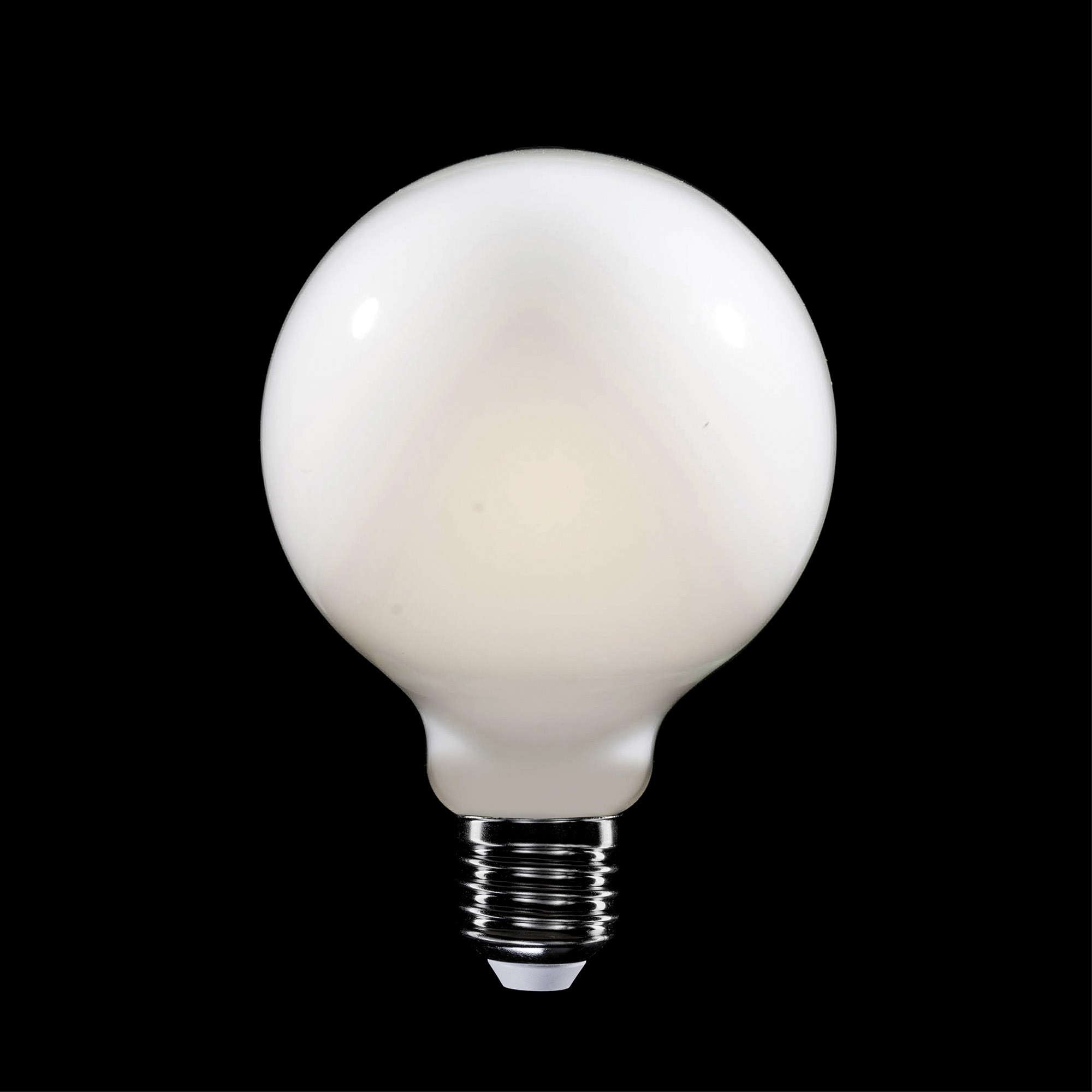 M04 - G95 LED Light Bulb, E27, 4W, 2700K, 470Lm, milky glass
