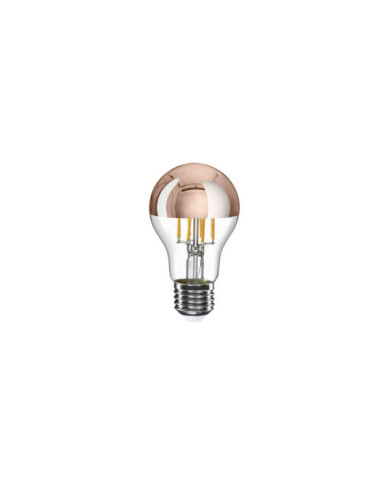 A22 - LED-Glühbirne A60, E27, 7W, 2700K, 650Lm, transparent Glas mit Kupfer Kopfspiegelung