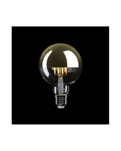 A14 - LED-Glühbirne G95, E27, 7W, 2700K, 650Lm, transparent Glas mit Gold Kopfspiegelung