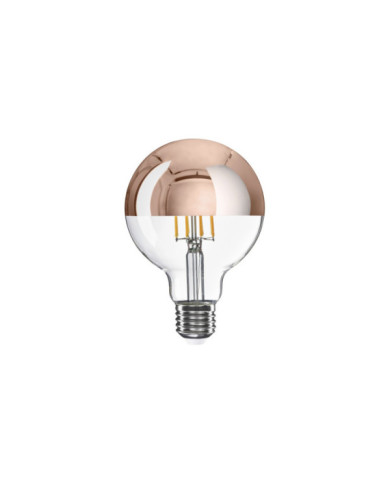 A24 - LED-Glühbirne G95, E27, 7W, 2700K, 650Lm, transparent Glas mit Kupfer Kopfspiegelung