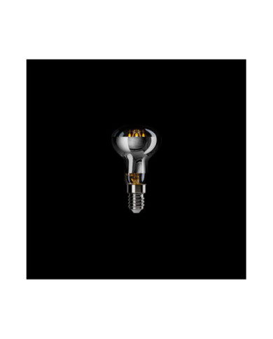 A06 - LED-Glühbirne R50, E14, 4W, 2700K, 470Lm, transparentes Glas mit Silberkopfspiegelung