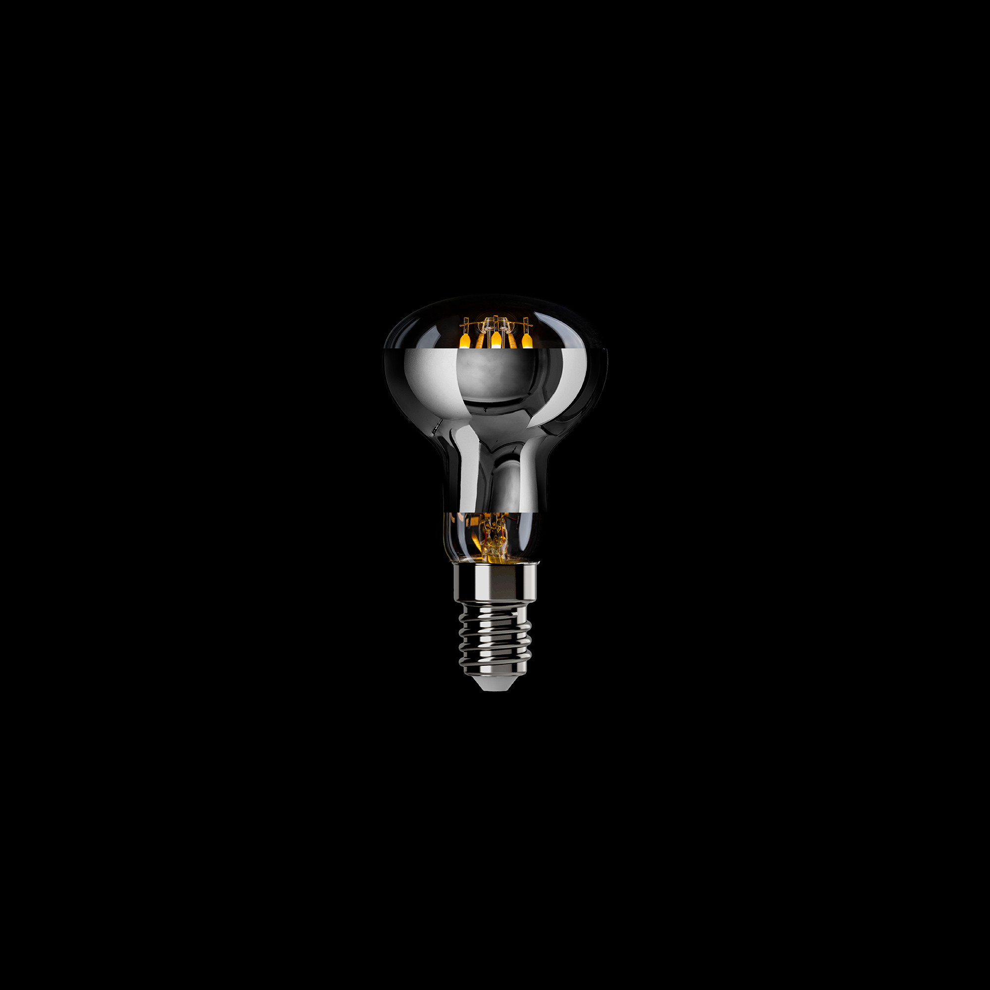 A06 - Ampoule LED R50, E14, 4W, 2700K, 470Lm, Argent/Miroir