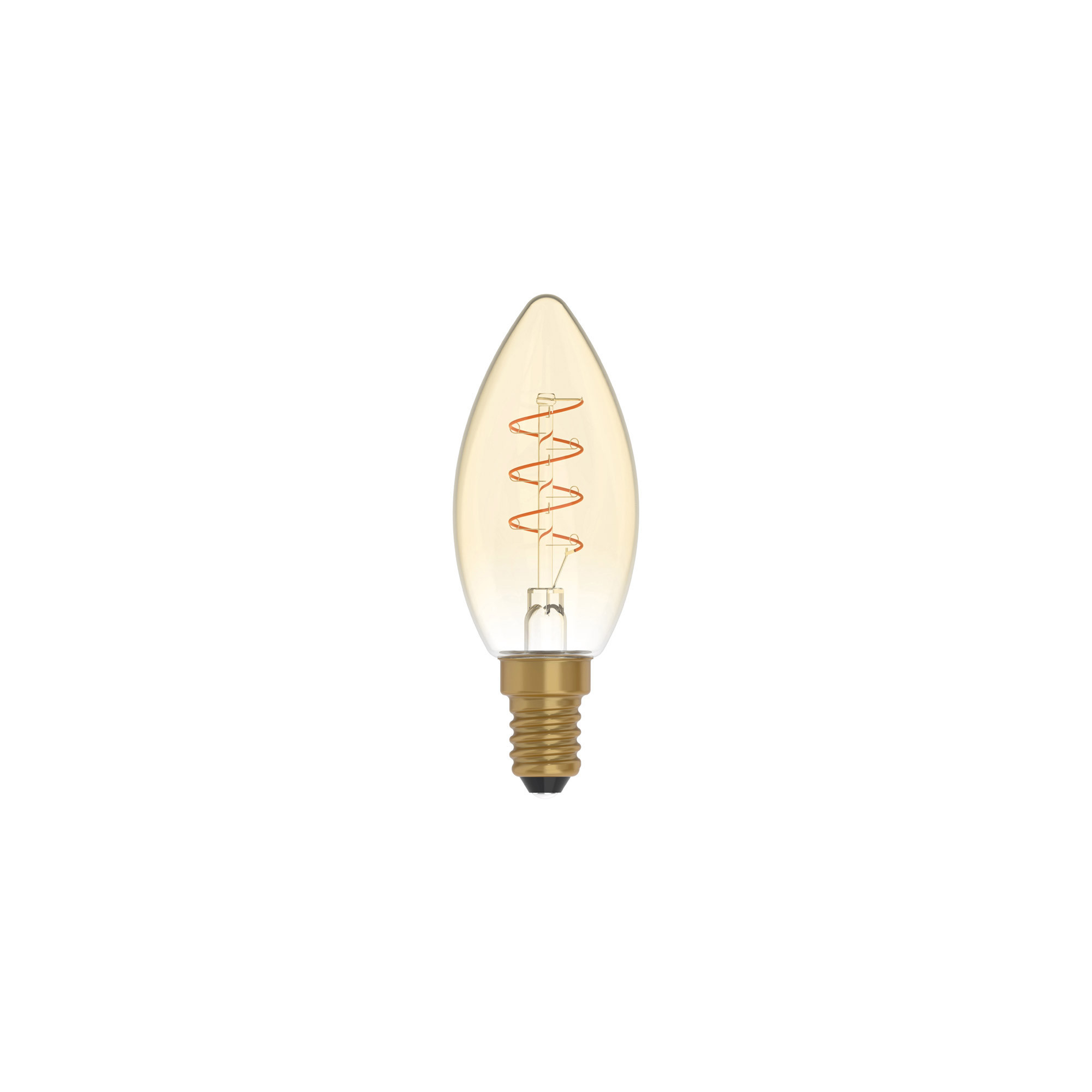 C01 - Ampoule LED C35, E14, 2,5W, 1800K, 136Lm, avec filament extra fin en verticale et verre doré