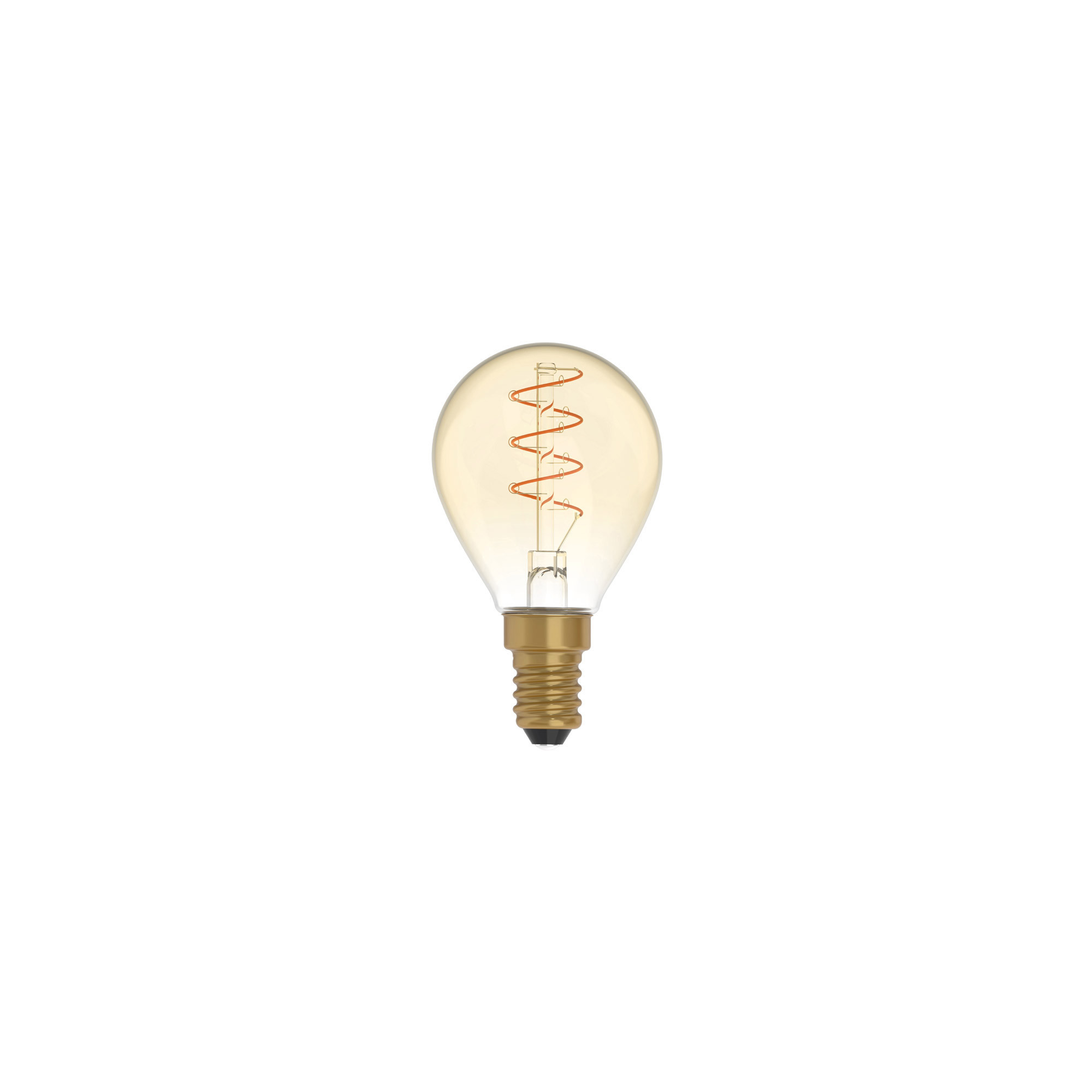 C02 - Ampoule LED G45, E14, 2,2W, 1800K, 136Lm, avec filament extra fin en verticale et verre doré