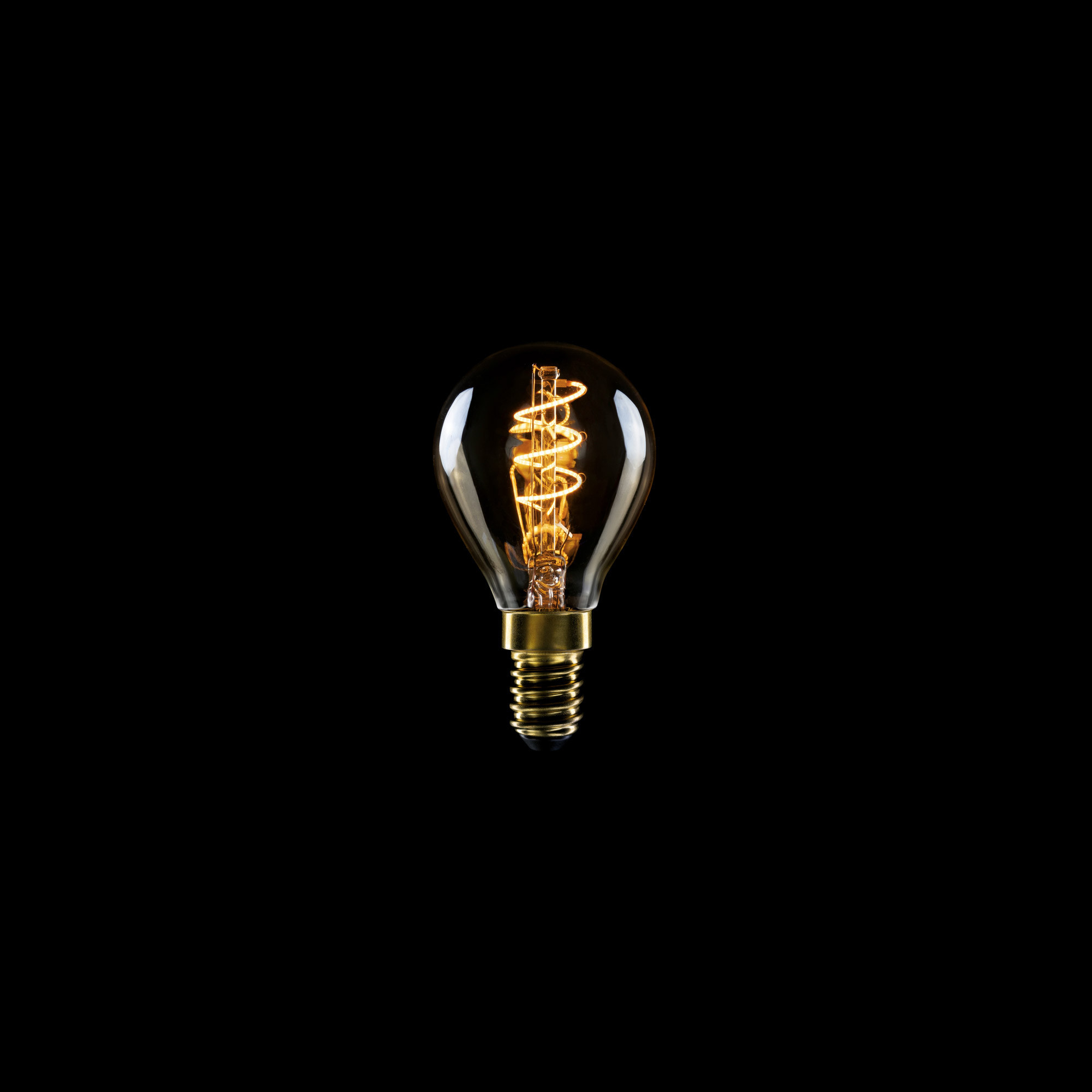 C02 - Ampoule LED G45, E14, 2,2W, 1800K, 136Lm, avec filament extra fin en verticale et verre doré