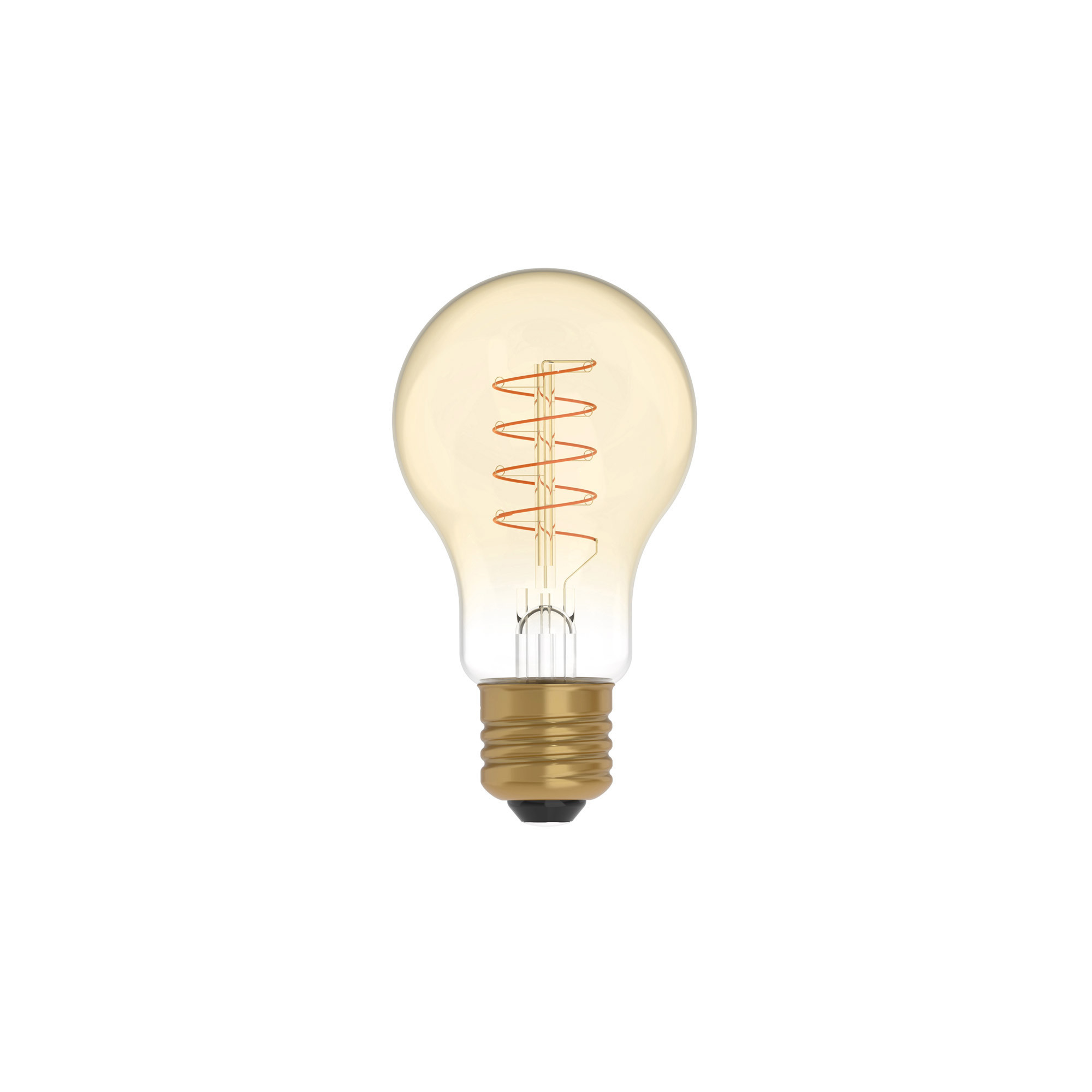 C03 - LED Glühbirne A60, E27, 4W, 1800K, 250Lm, mit dünnem Spiralfilament, goldfarben Glas