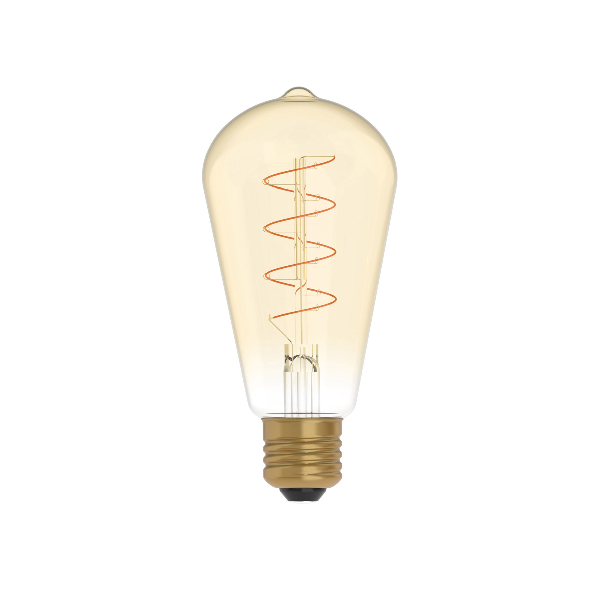 C04 - LED Glühbirne ST64, E27, 4W, 1800K, 250Lm, mit dünnem Spiralfilament, goldfarben Glas