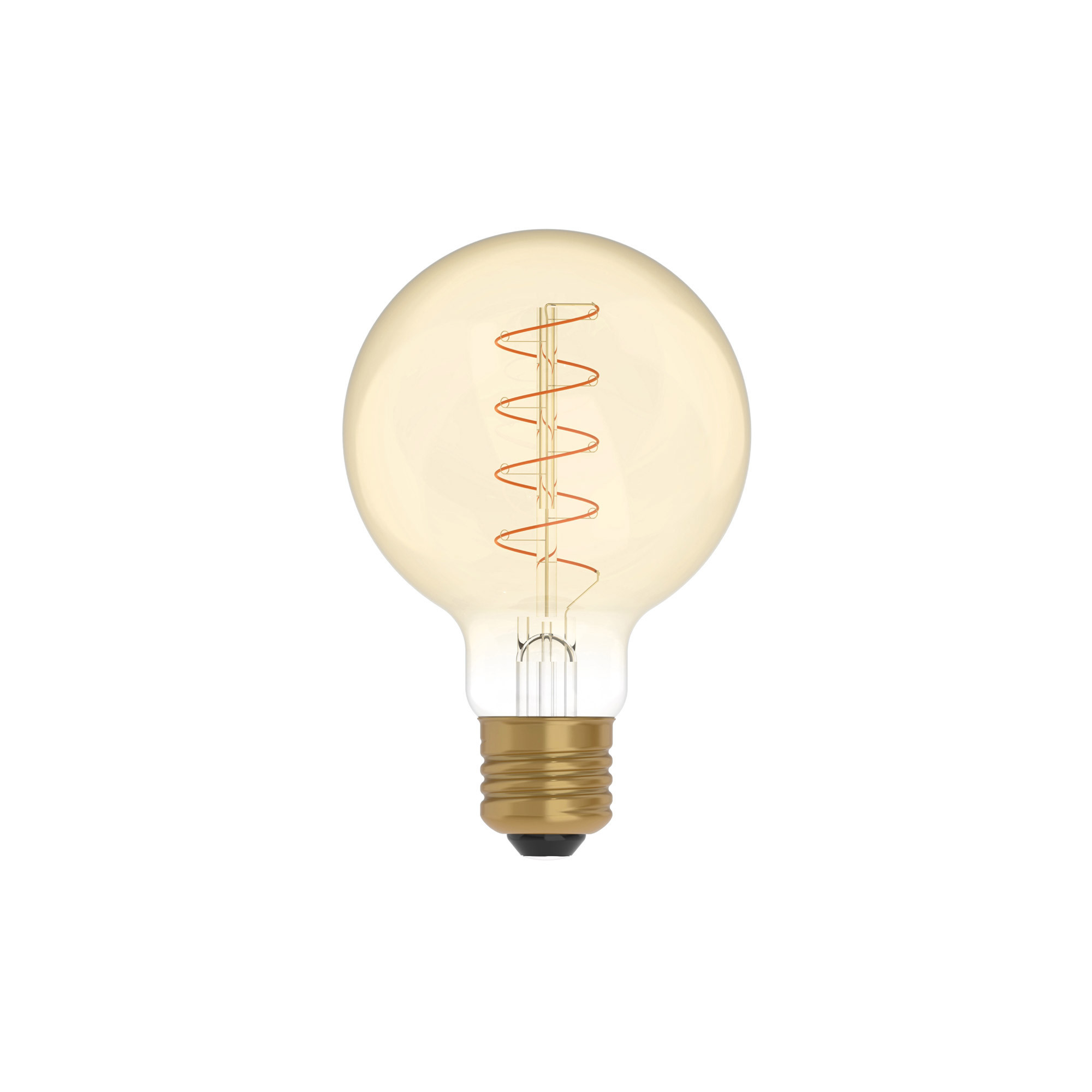 C05 - Ampoule LED G80, E27, 4W, 1800K, 250Lm, avec filament extra fin en verticale et verre doré