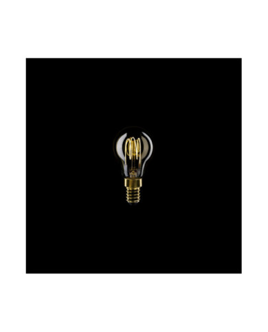 C52 - Ampoule LED G45, E14, 3,4W, 2700K, 300Lm, avec filament extra fin vertical et verre doré