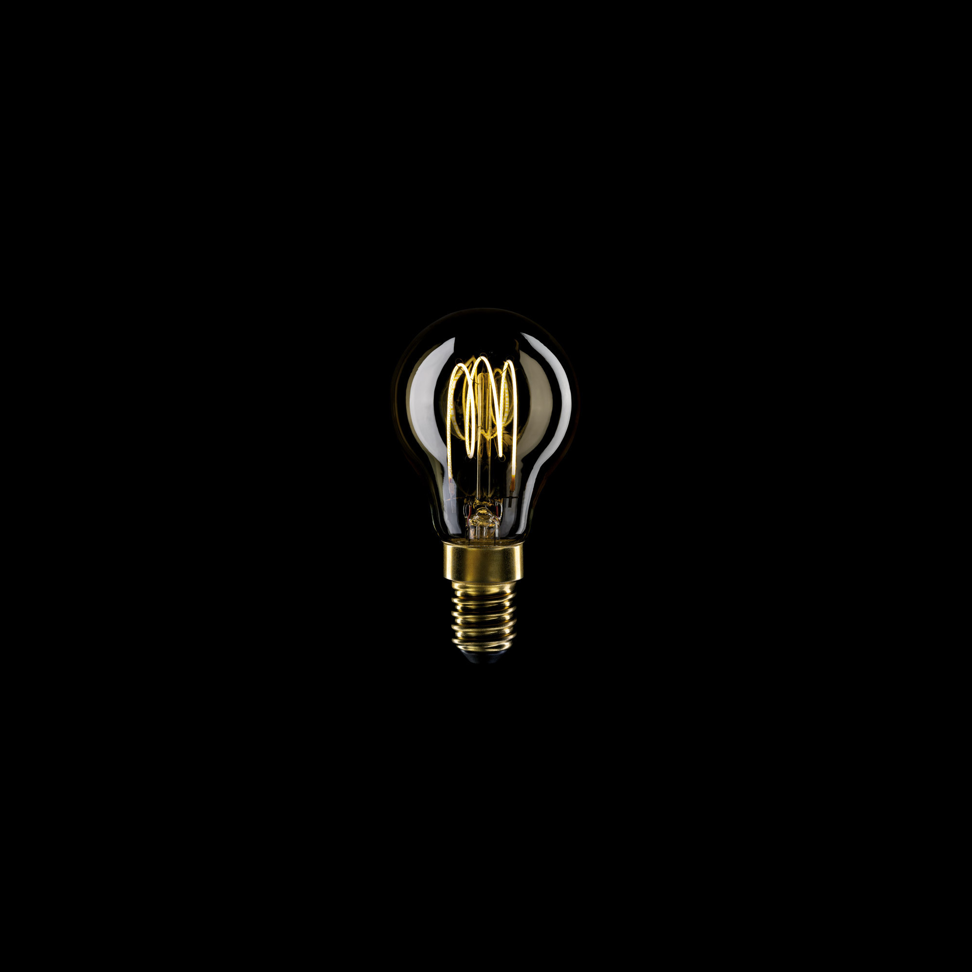 C52 - Ampoule LED G45, E14, 3,4W, 2700K, 300Lm, avec filament extra fin vertical et verre doré