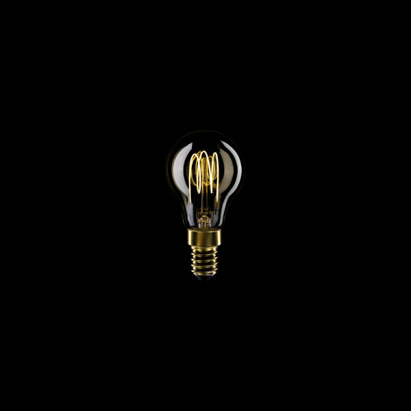 C52 - LED Light bulb G45, E14, 3,4W, 2700K, 300Lm, with extra slim vertical filament, golden glass
