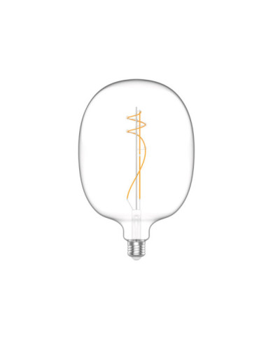 H01 - Lampadina LED ovale, E27, 11W, 2700K, 1210Lm, vetro trasparente
