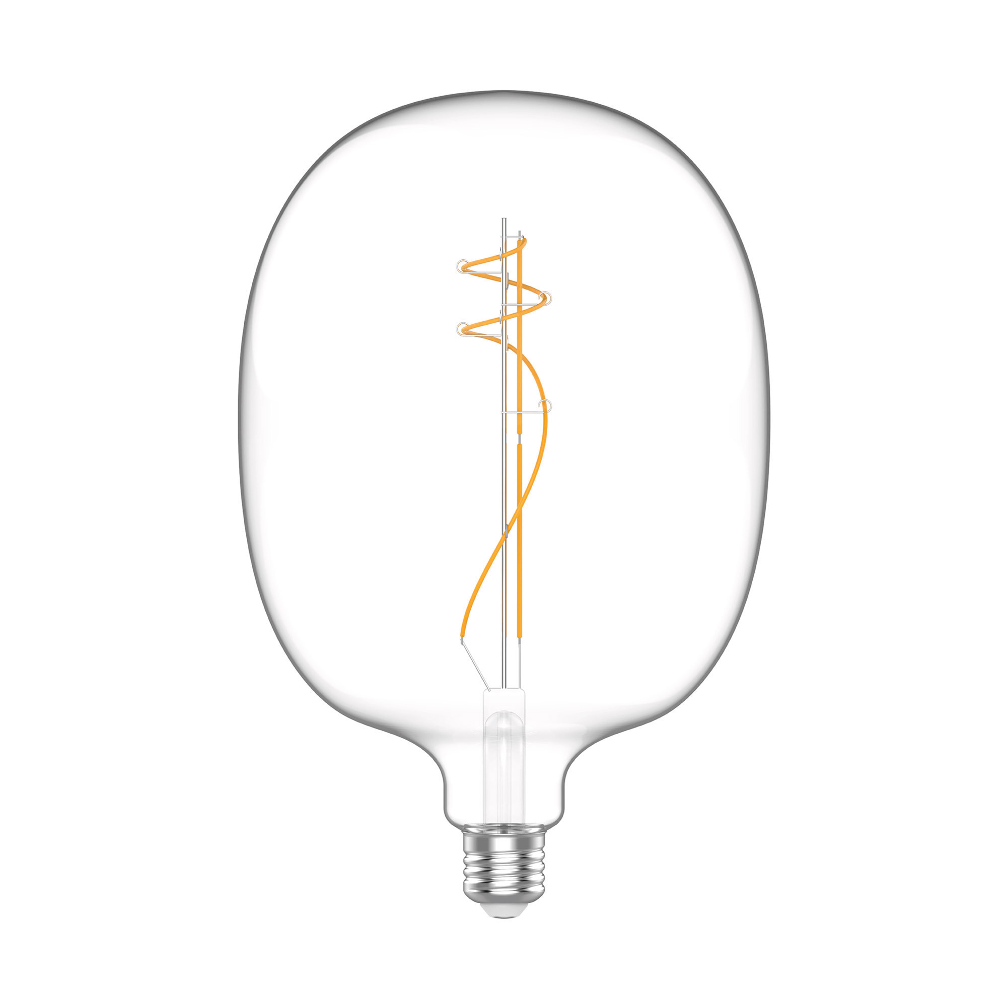 H01 - Ampoule LED forme ovale, E27, 11W, 2700K, 1210Lm, verre transparent