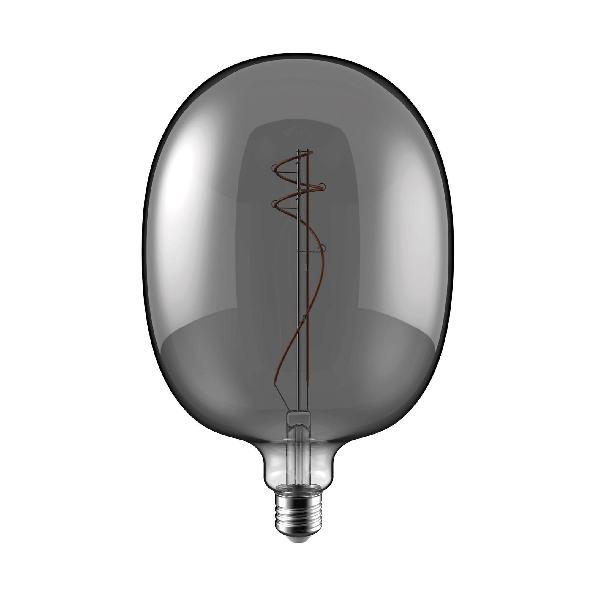 H07 - LED Glühbirne Ovale, E27, 10W, 1800K, 470Lm, smoky Glas