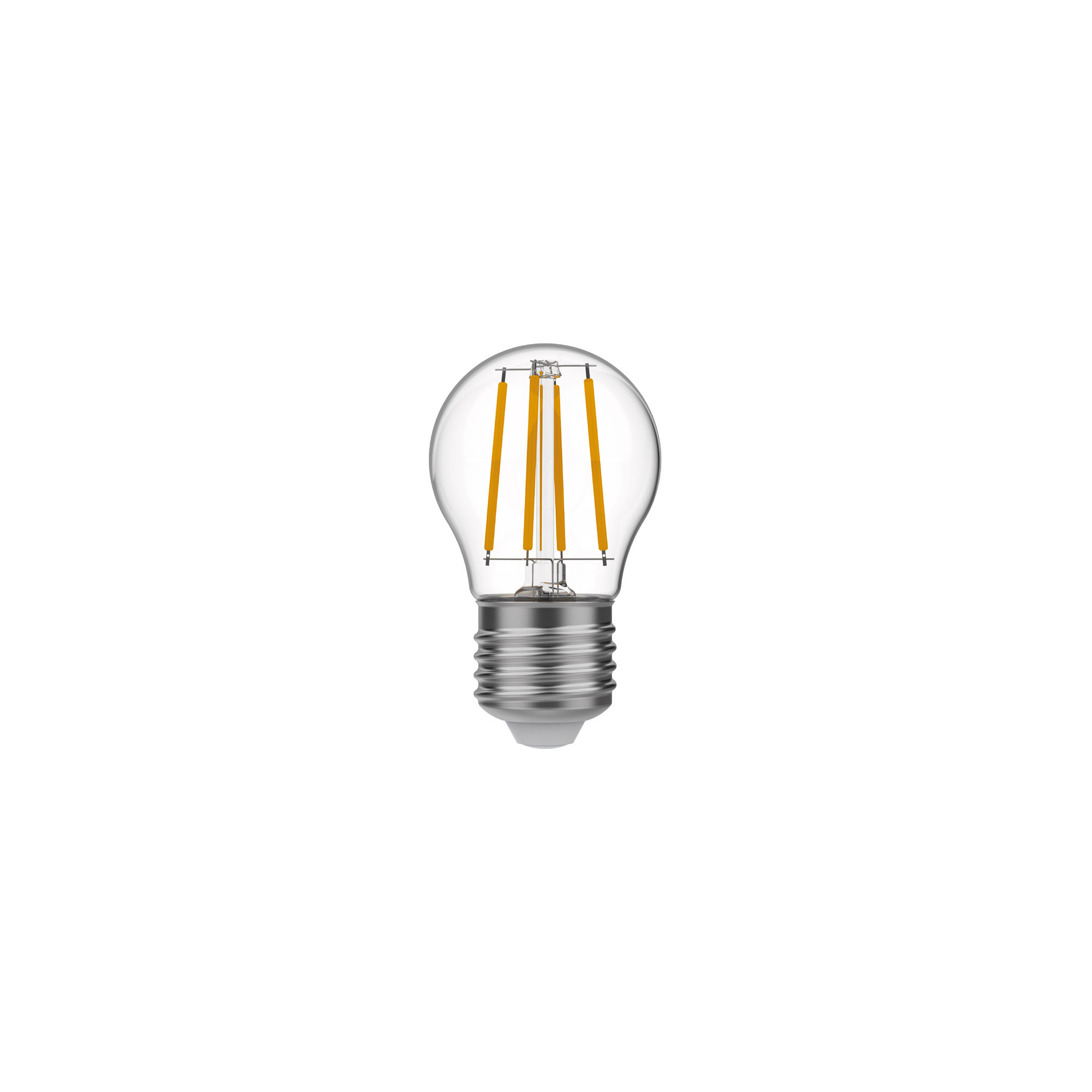 E01 - Ampoule LED G45, E27, 4W, 2700K, 470Lm, verre transparent