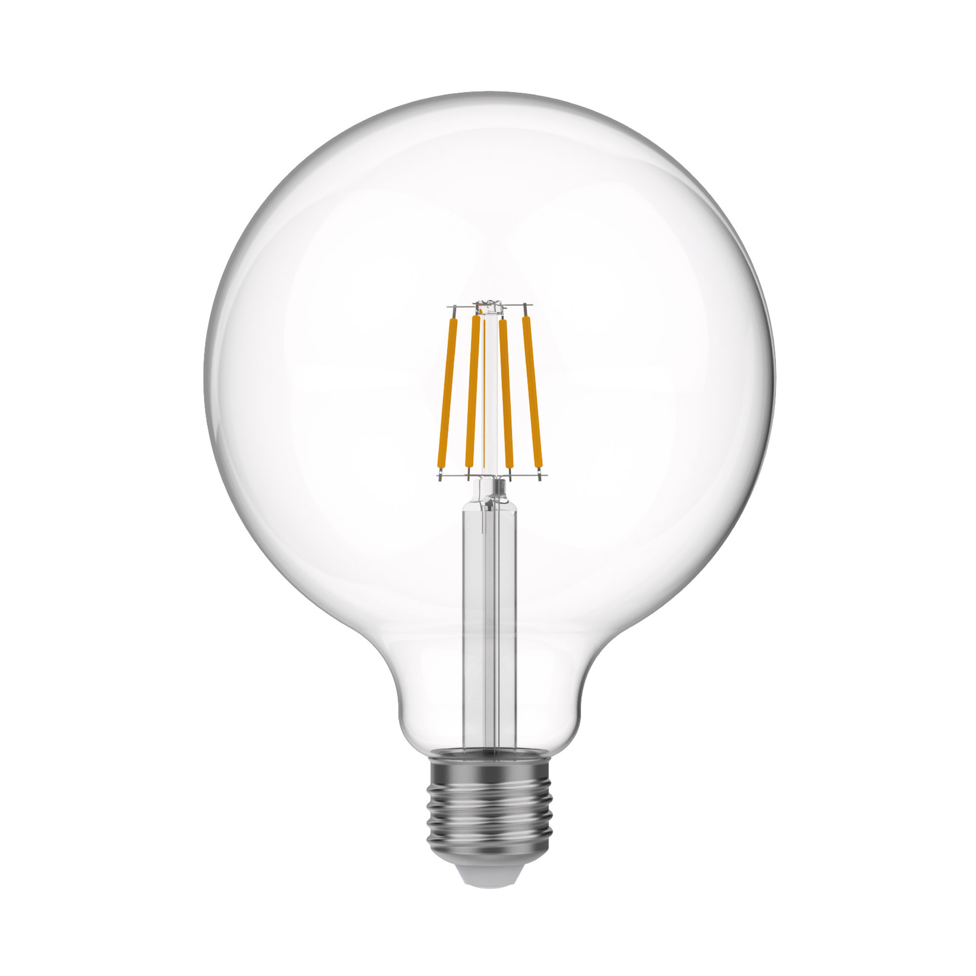 E05 - Ampoule LED G125 E27, 4W, 2700K, 470Lm, verre transparent