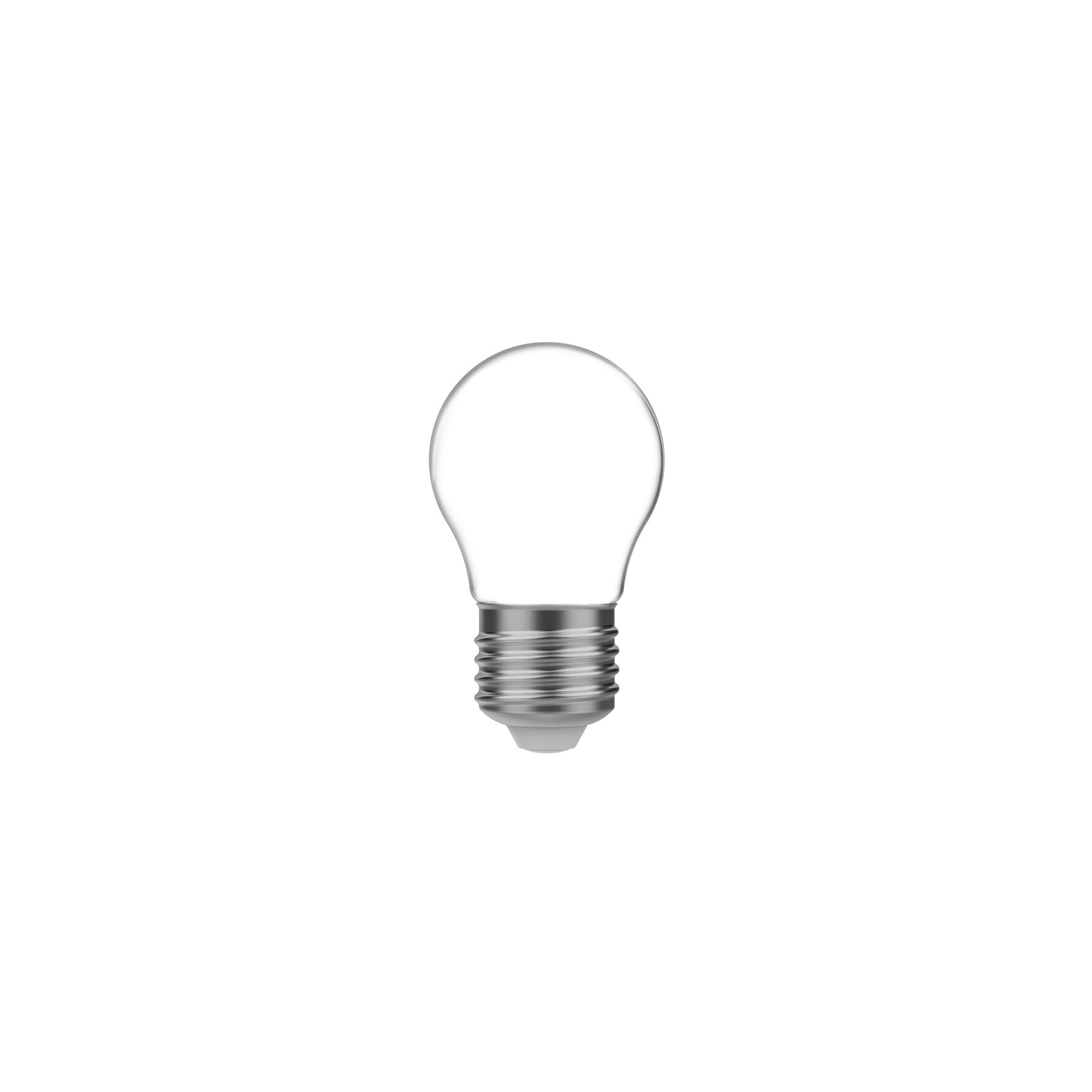 M01 - Lampadina LED G45, E27, 4W, 2700K, 470Lm, vetro milky