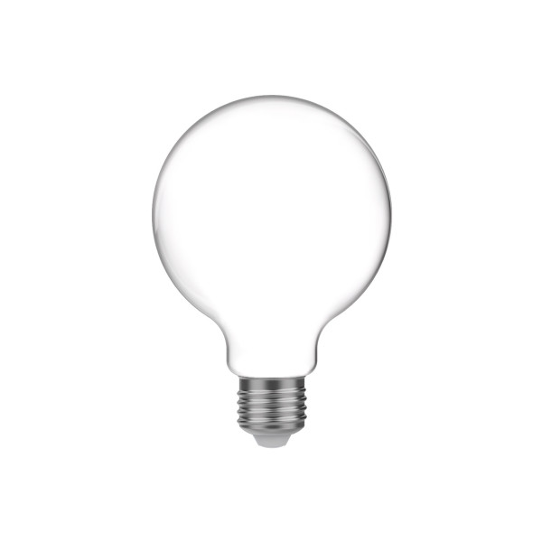 M04 - LED Glühbirne G95, E27, 4W, 2700K, 470Lm, mattweißes Glas