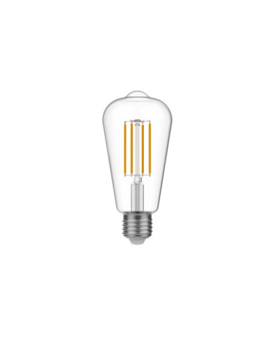 T02 - ST64 LED Light Bulb, E27, 7W, 2700K, 806Lm, clear glass
