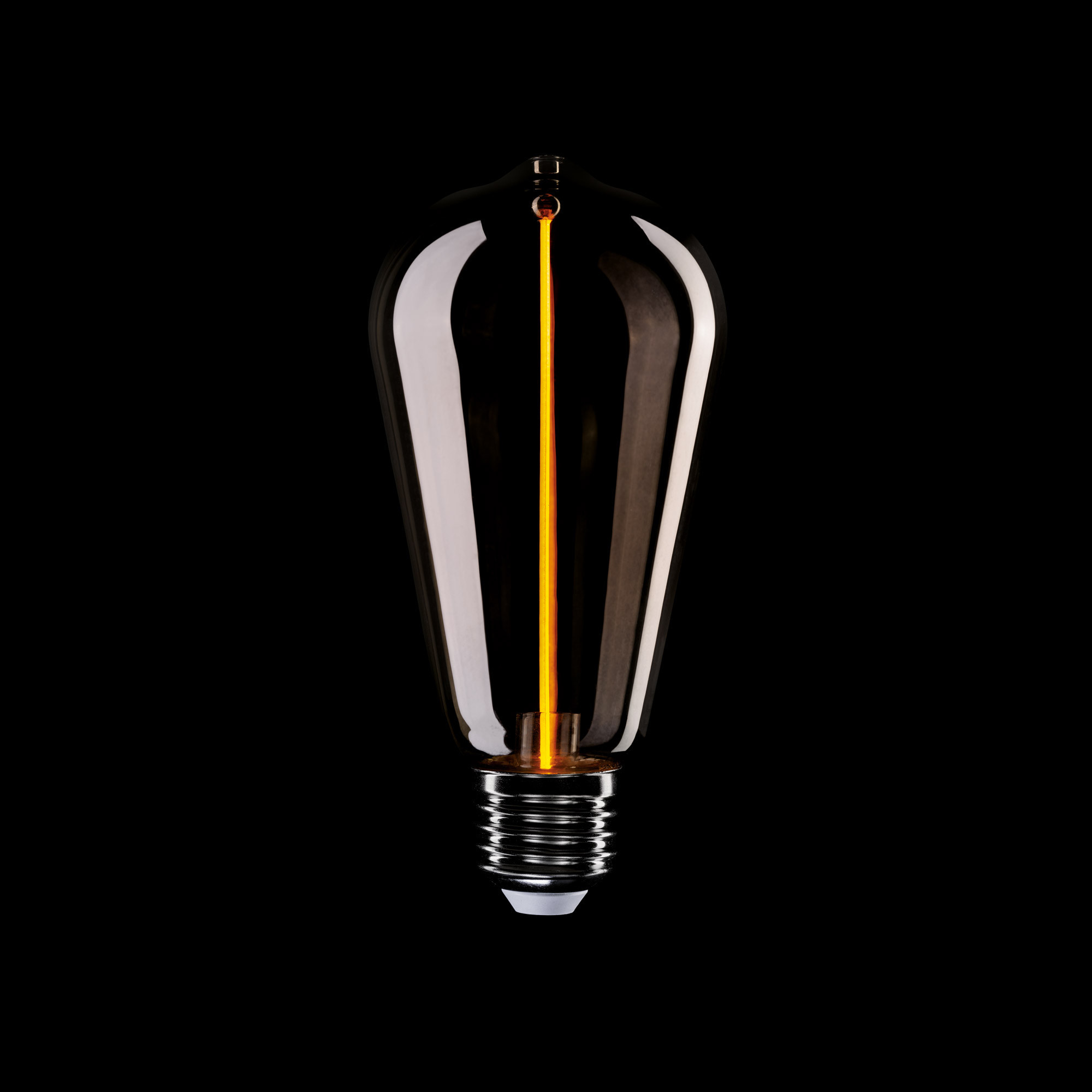 F03 - LED Glühbirne ST64, E27, 2,2W, 1800K, 60Lm, mit Magnet-Filament und smoky Glas