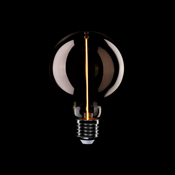 F04 - LED G95 Light Bulb, E27, 2,2W, 1800K, 60Lm, with magnetic filament and smoky glass