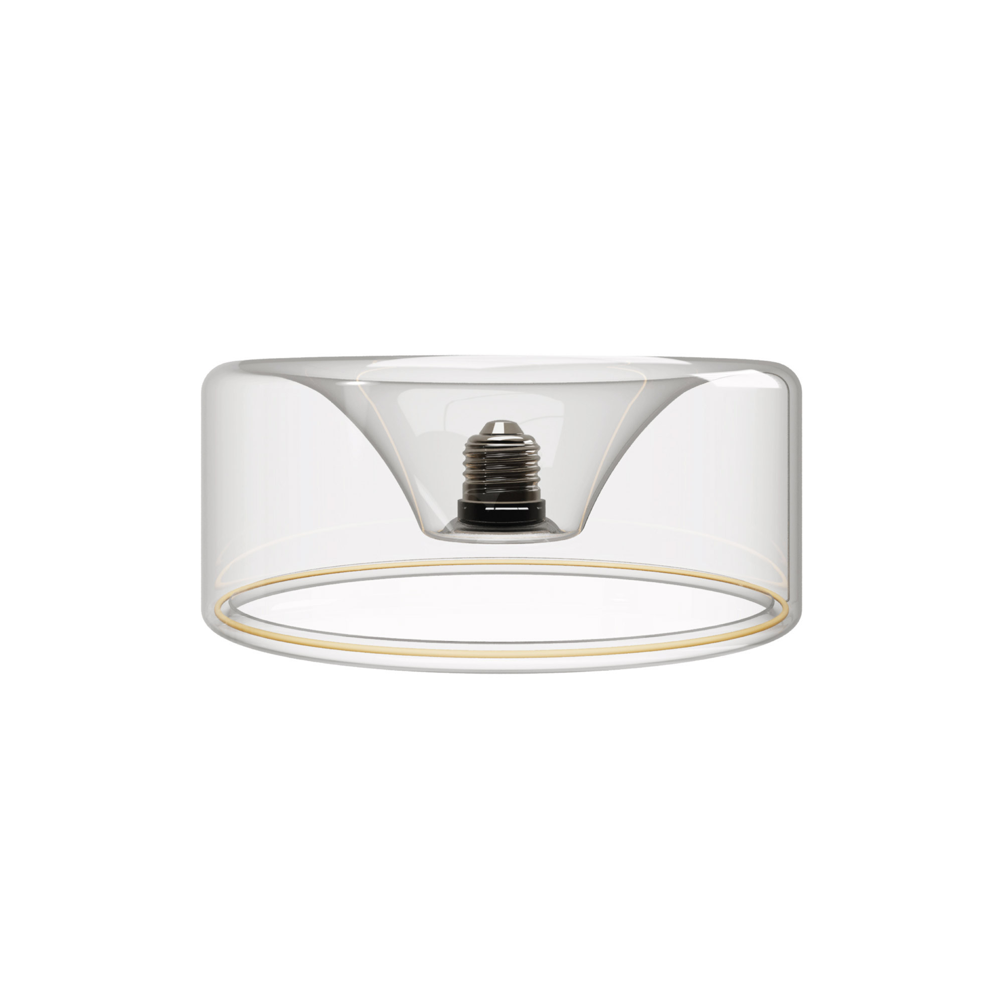 G02 - LED Lampe Recessed Donut 195x83, E27, 6W, 2200K, 500Lm, transparentes Glas